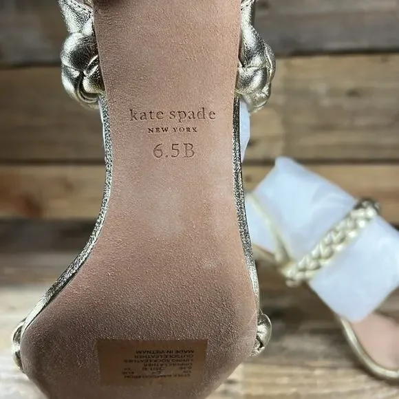 Kate Spade Saffron Heel - Antique Gold Leather - 6.5 - New without box - Picture 8 of 8